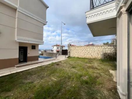 Brand New Villa With Castle Architecture In Seferihisar Akarca, In A Complex With A View And Pool