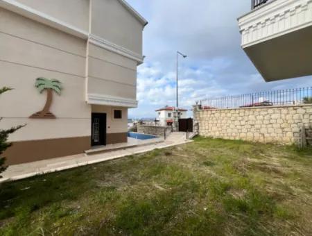 Brand New Villa With Castle Architecture In Seferihisar Akarca, In A Complex With A View And Pool